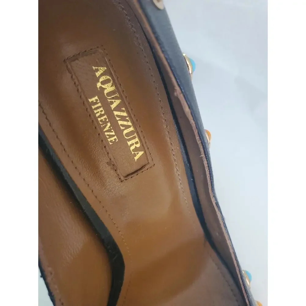 Women Aquazzura Byeantine105 leather Pumps with multicolored James Size 38 - Picture 11 of 11